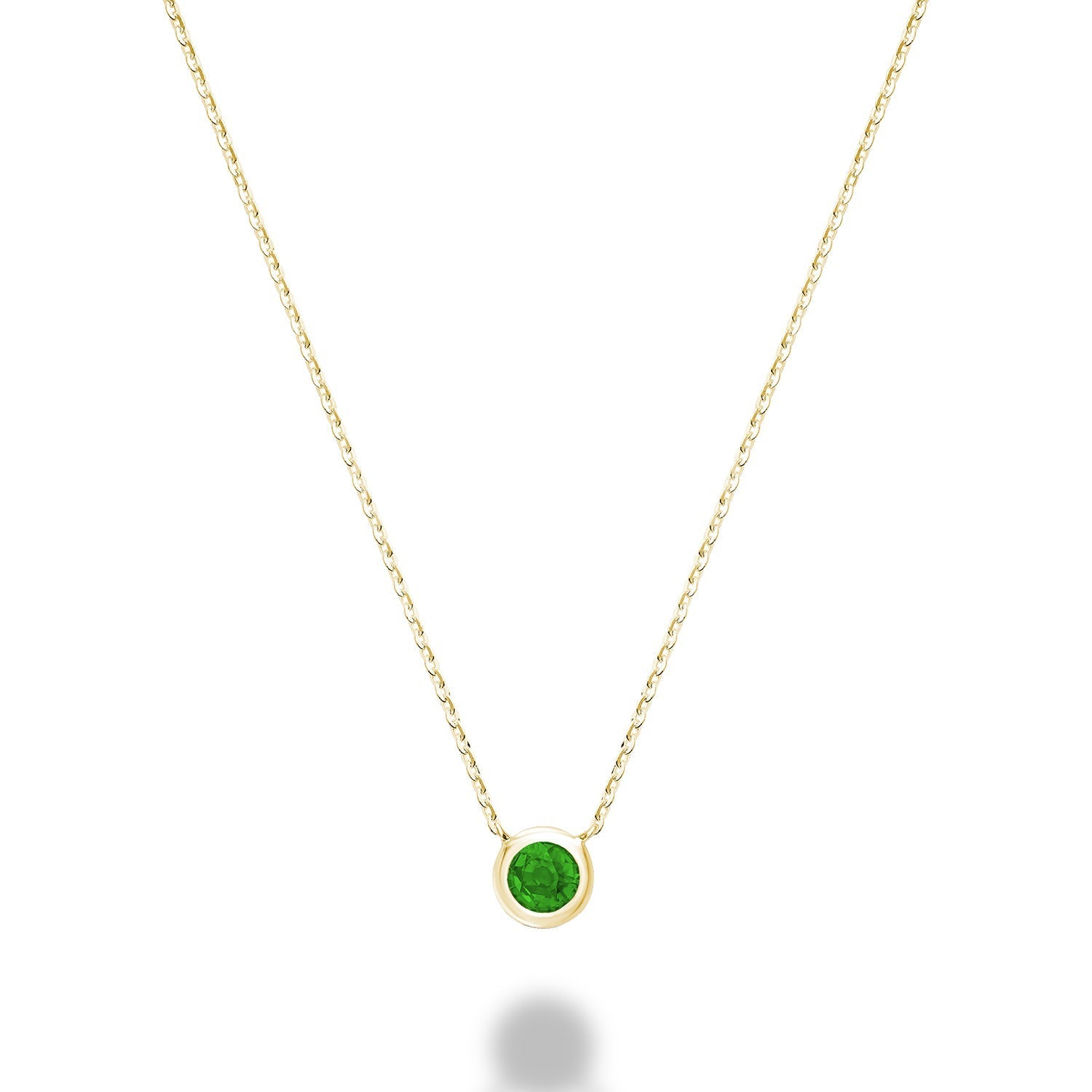 Bezel Set Precious Stone Necklace - RNB Jewellery