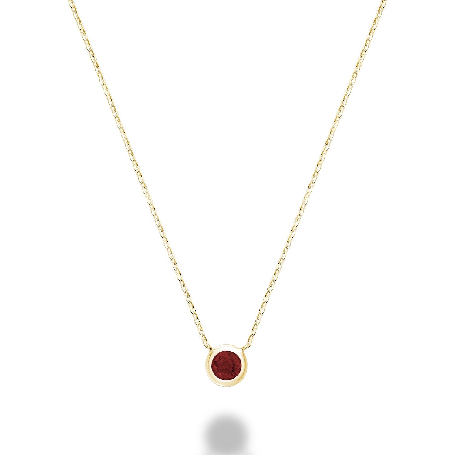 Bezel Set Precious Stone Necklace - RNB Jewellery