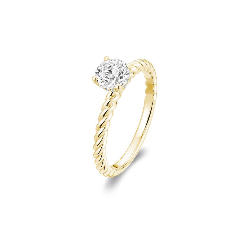 Braded Bridal Diamond Ring Round - RNB Jewellery