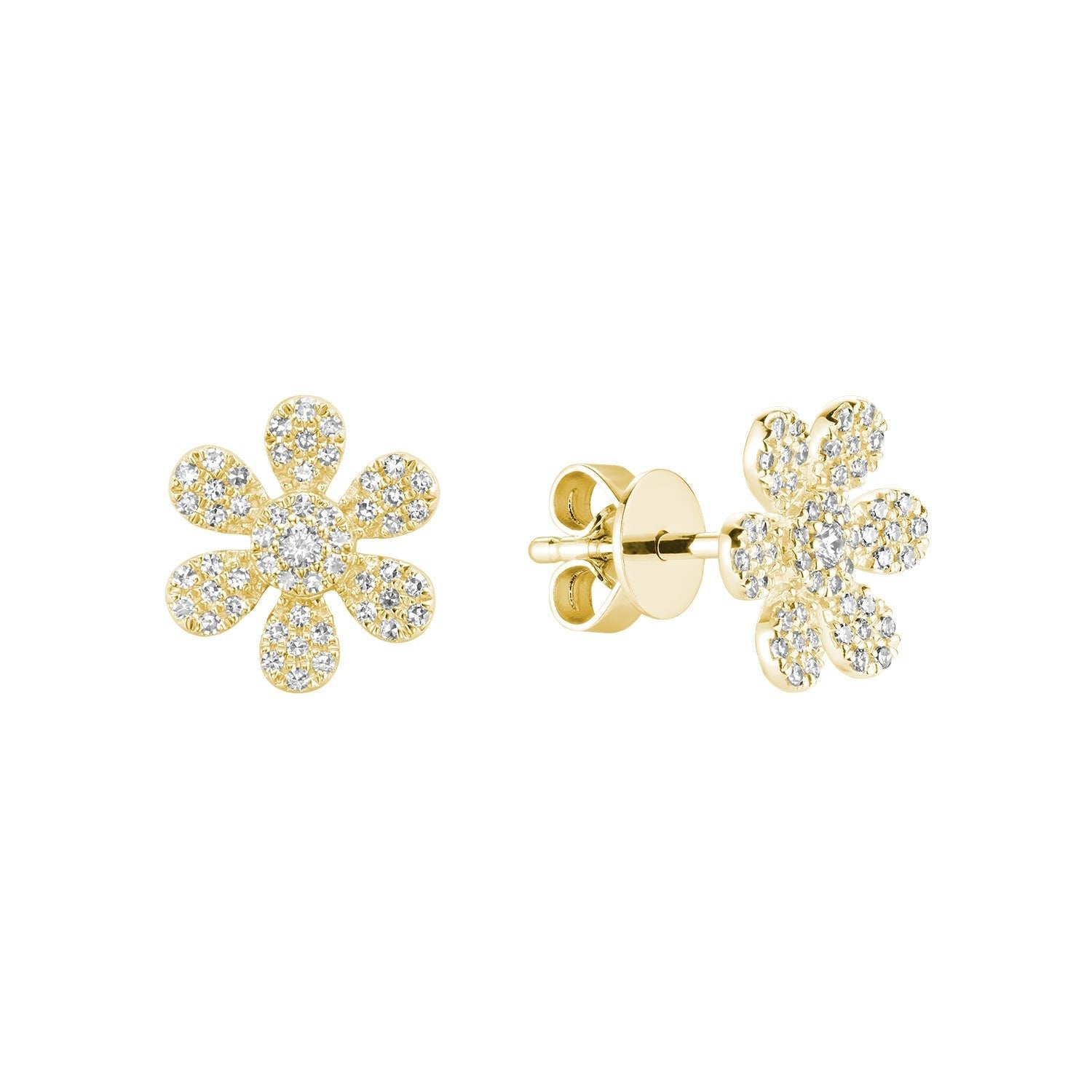 Clover Flower Diamond Stud Earrings - RNB Jewellery