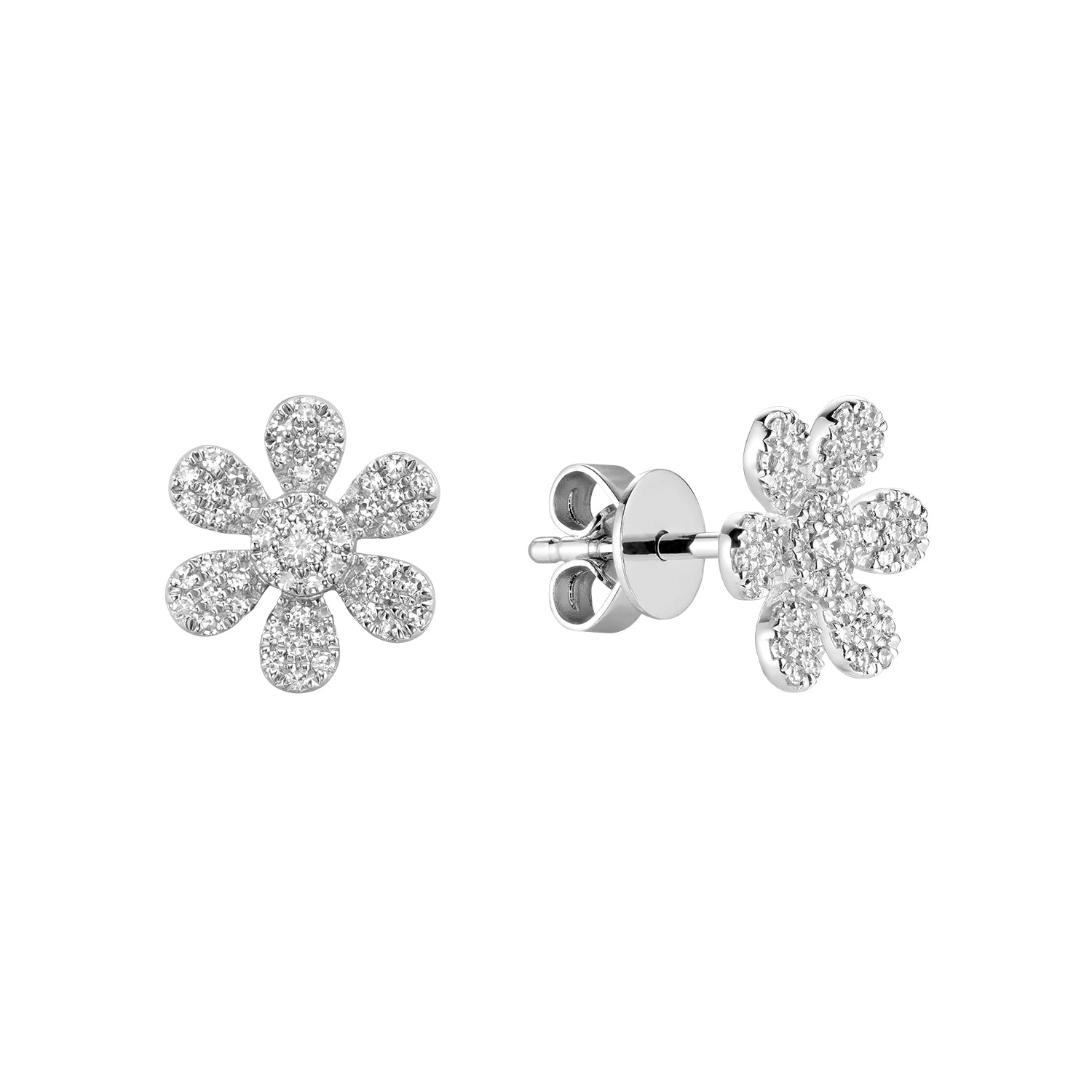 Clover Flower Diamond Stud Earrings - RNB Jewellery