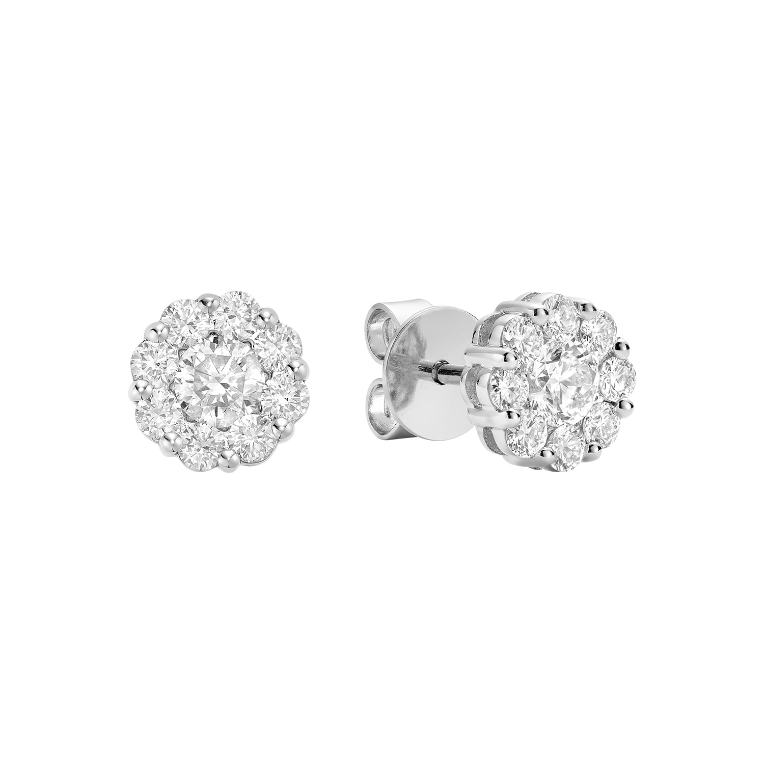 Cluster Diamond Stud Earrings - RNB Jewellery