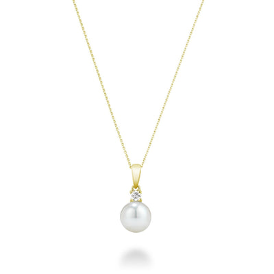 Cultured Pearl & Diamond Pendant - RNB Jewellery