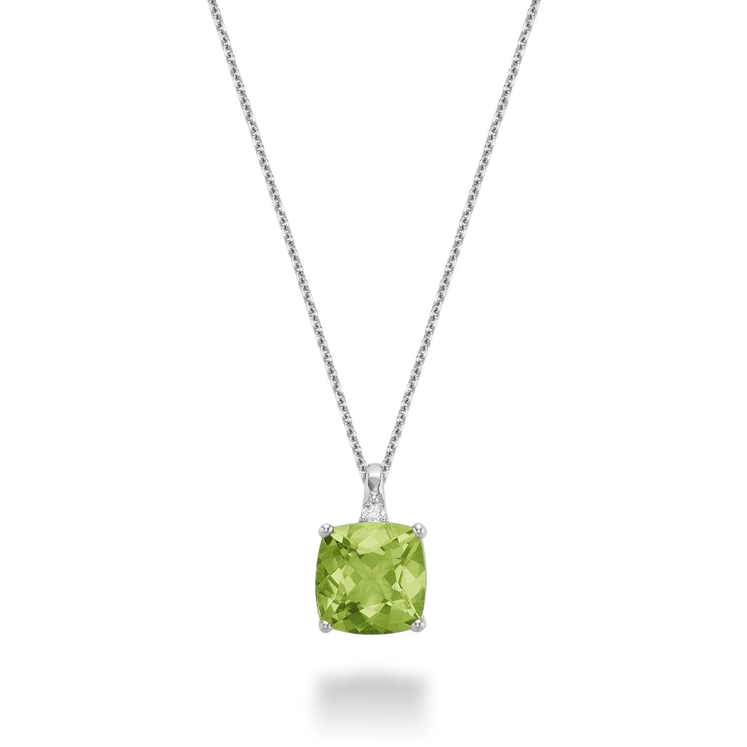 Cushion Cut Created and Precious Stone and Diamond Pendant - RNB Jewellery