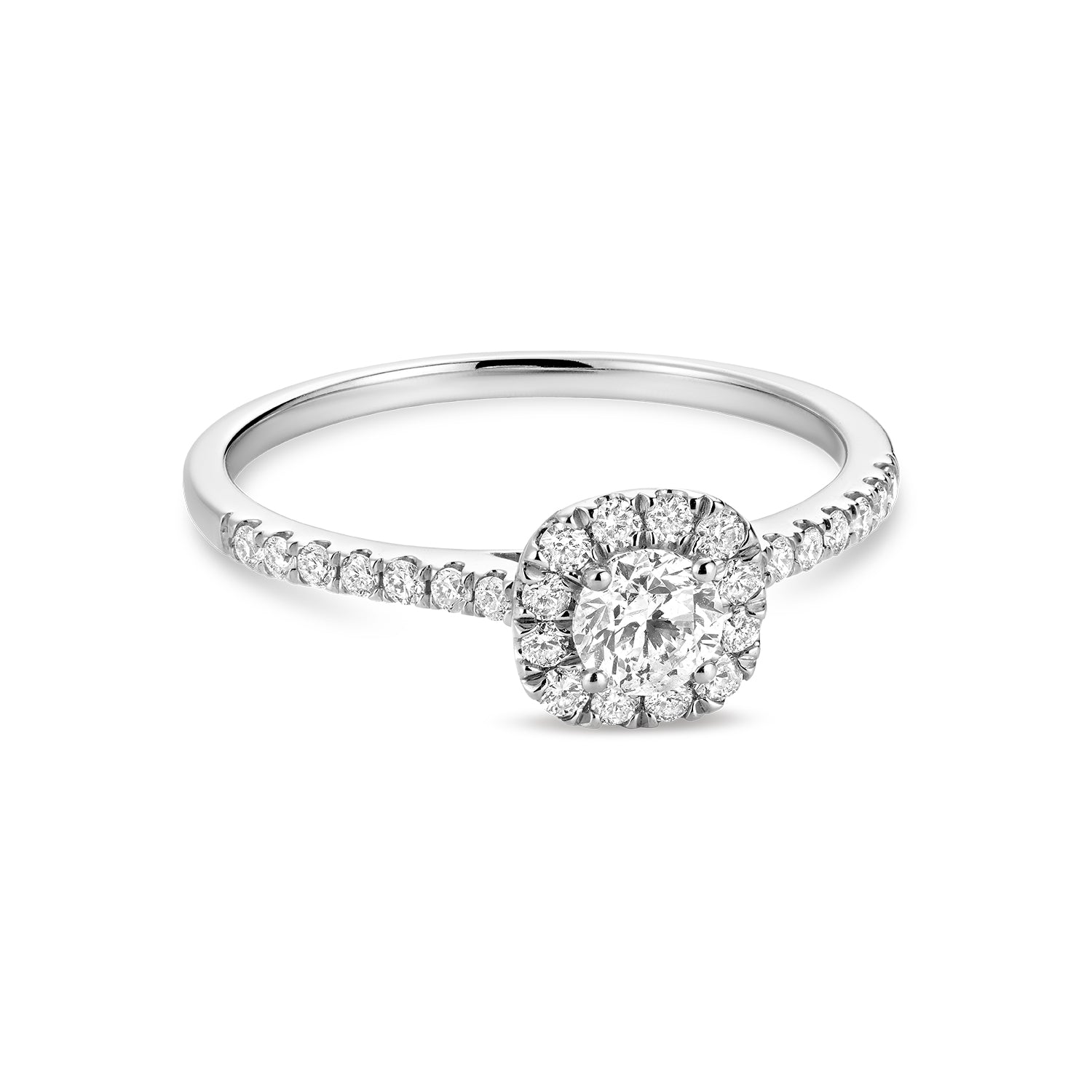 Cushion Diamond Halo Engagement Ring - RNB Jewellery