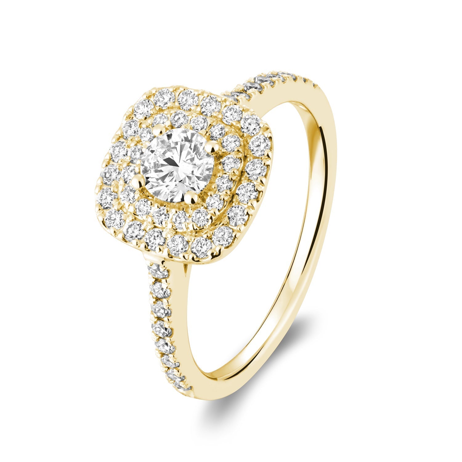 Cushion Double Halo Diamond Engagement Ring - RNB Jewellery