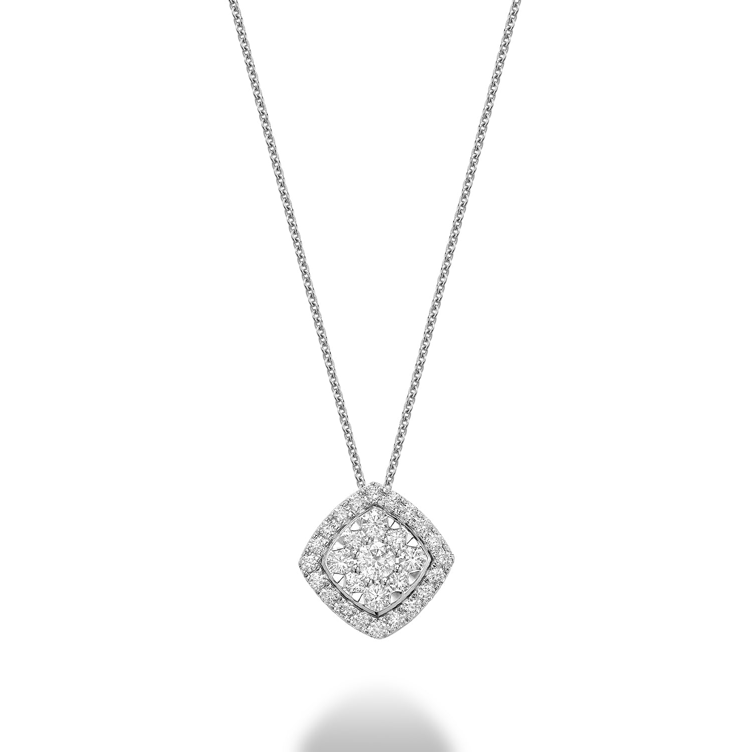 Cushion Halo Diamond Pendant - RNB Jewellery