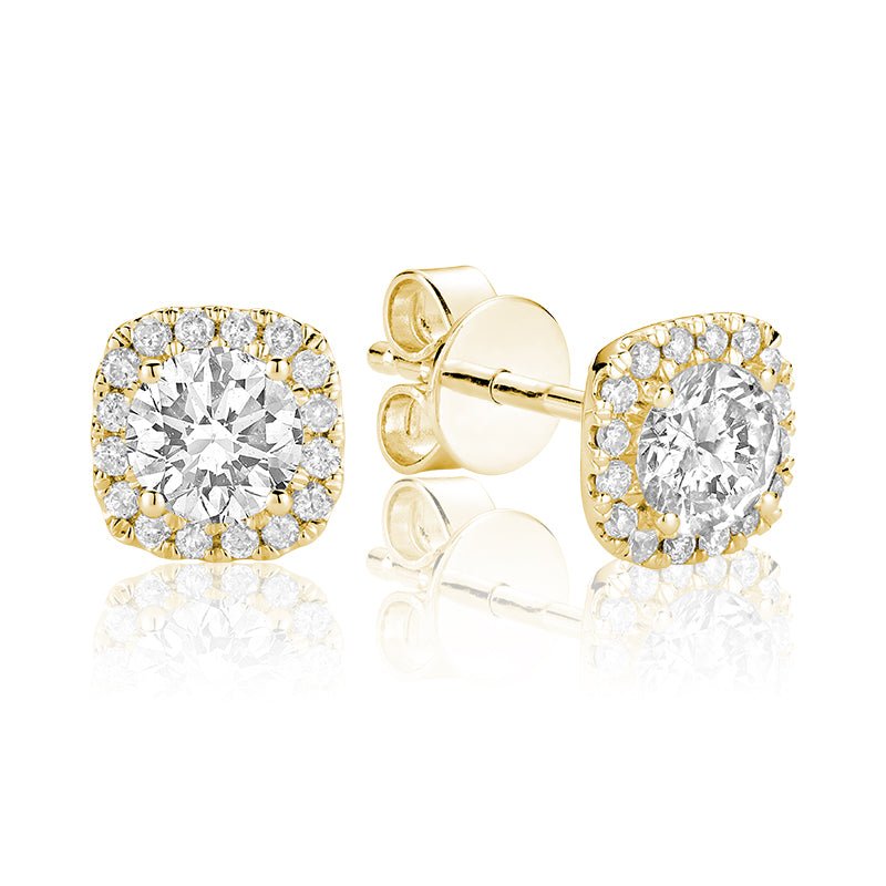 Cushion Mount Diamond Stud Earrings - RNB Jewellery