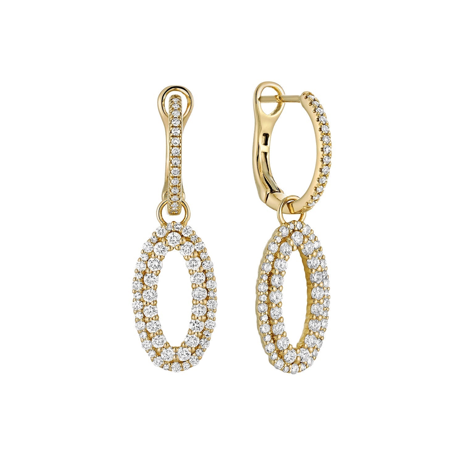 Diamond Hoop and Dangle Earrings - RNB Jewellery