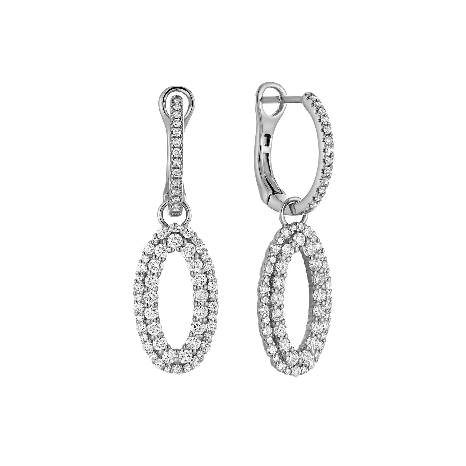 Diamond Hoop and Dangle Earrings - RNB Jewellery