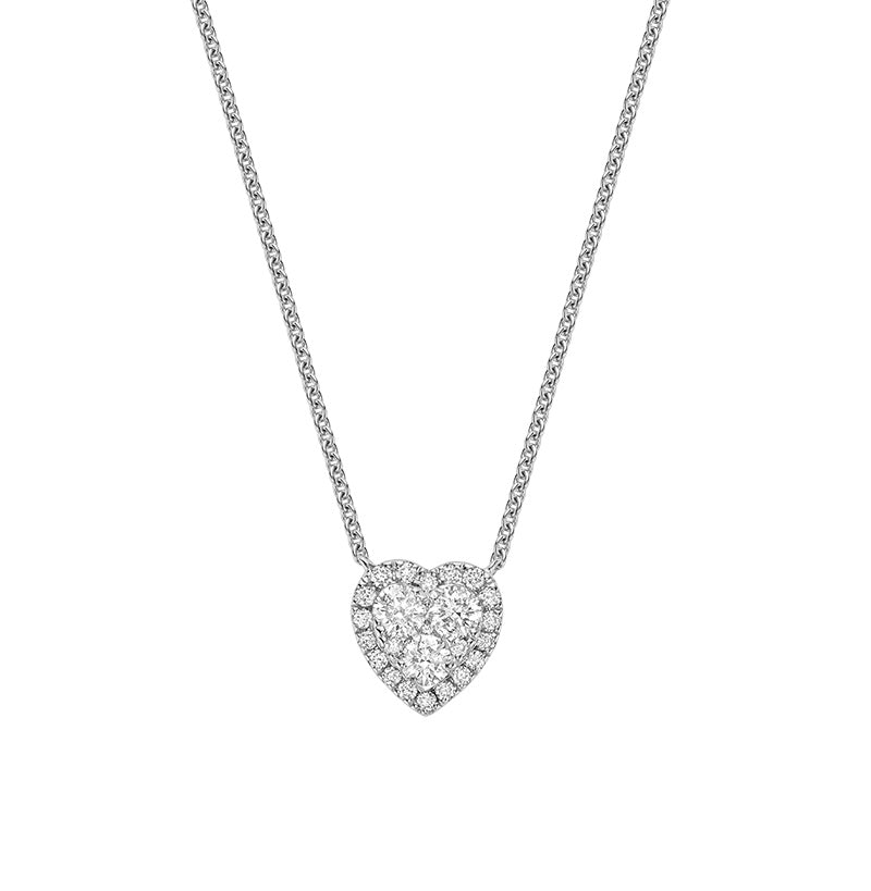 Heart Illusion Set Diamond Necklace (Copy)