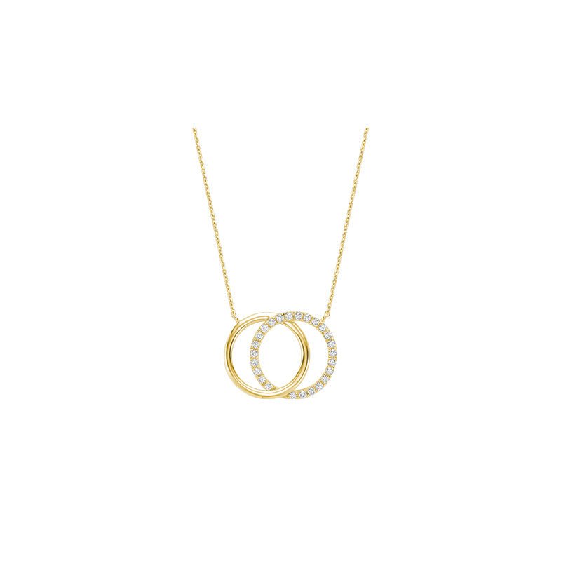 Double Circle Diamond Necklace - RNB Jewellery