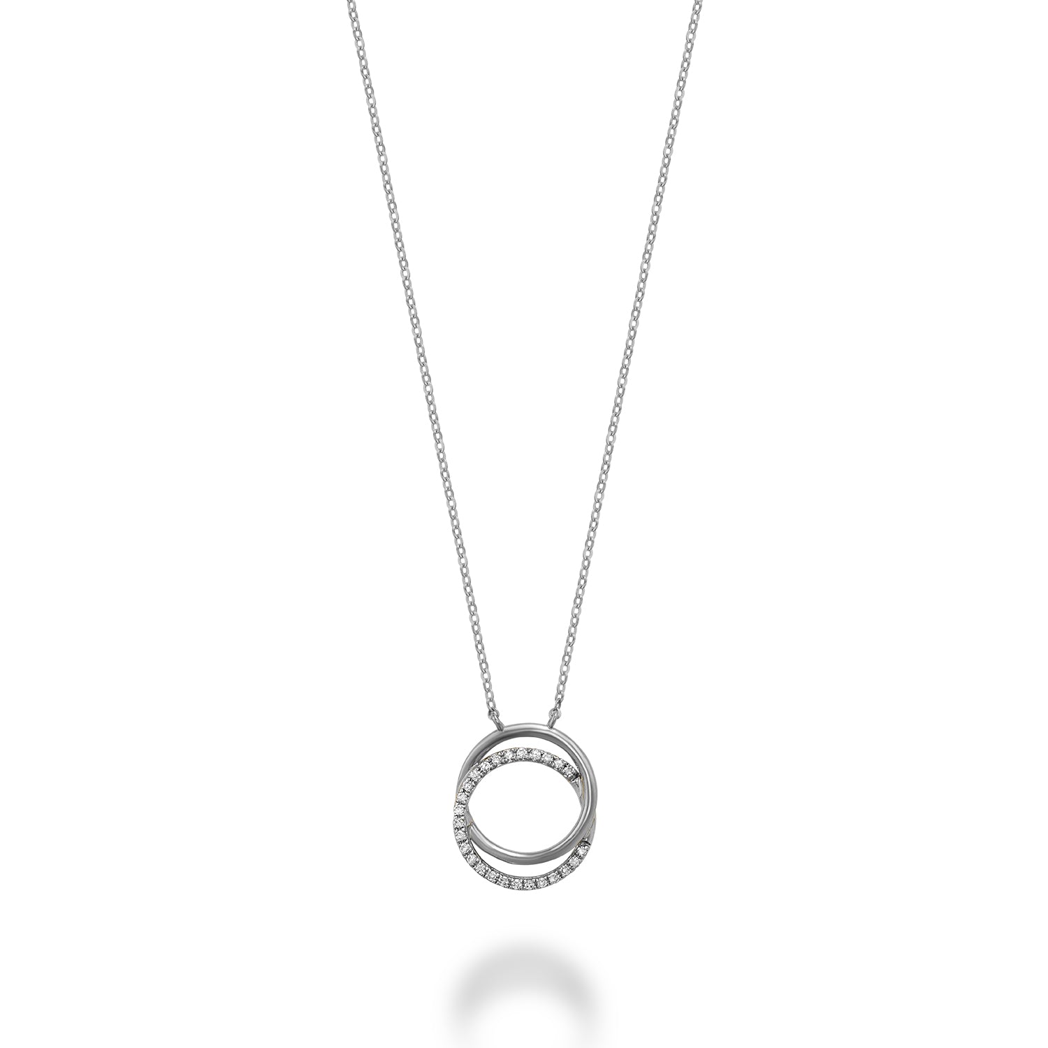 Double Circle Diamond Necklace - RNB Jewellery