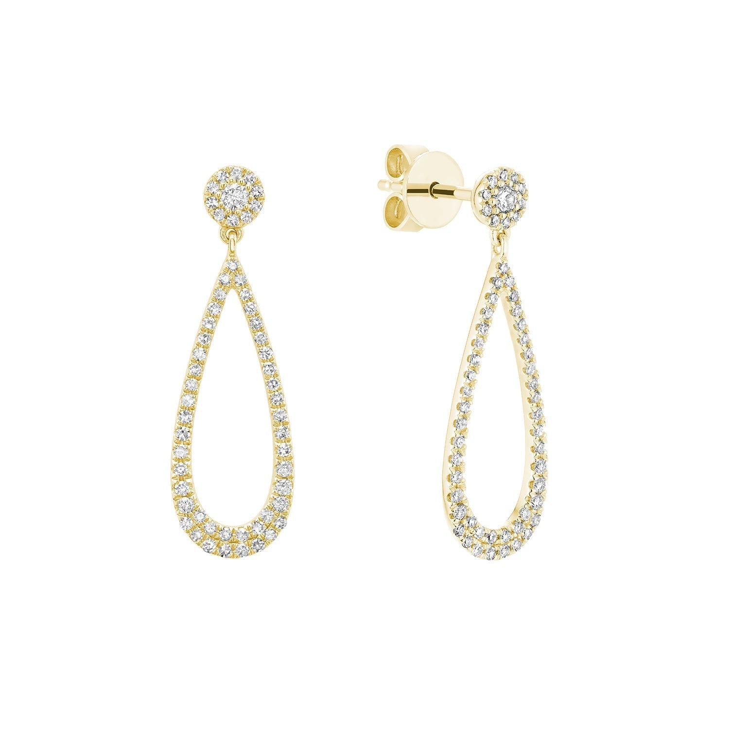 Drop Dangle Diamond Stud Earrings - RNB Jewellery