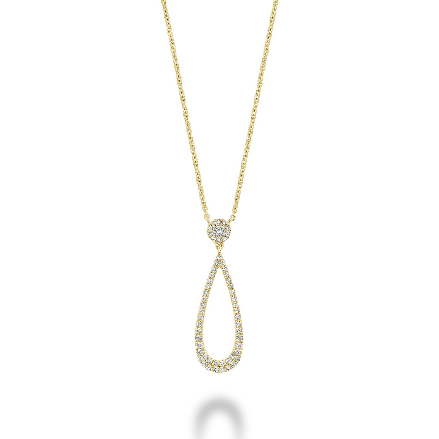 Drop Halo Diamond Necklace - RNB Jewellery