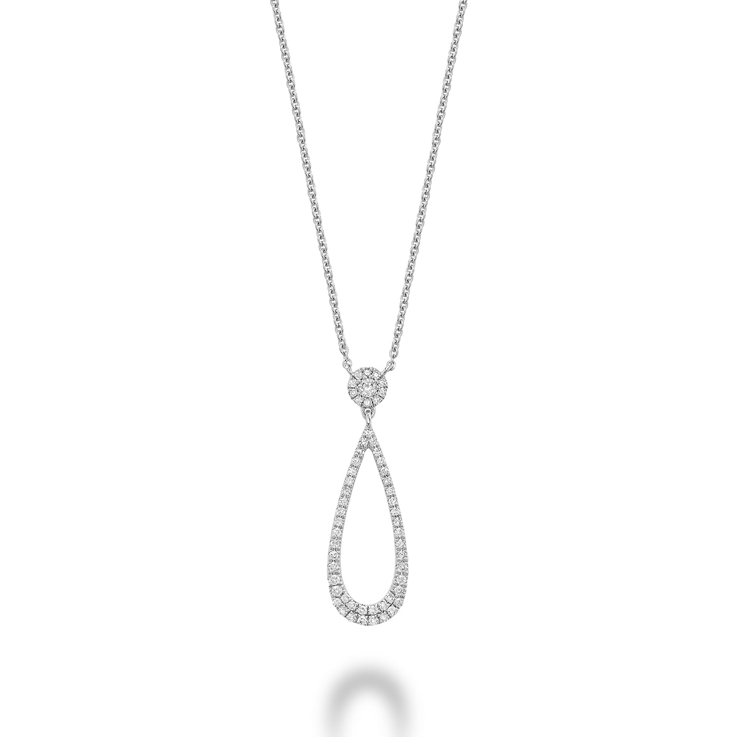 Drop Halo Diamond Necklace - RNB Jewellery