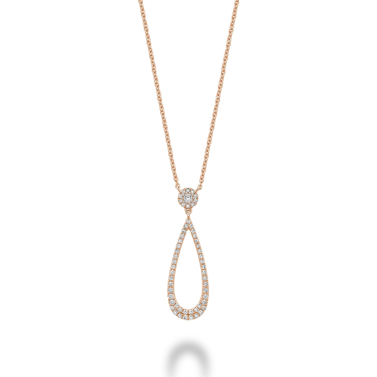 Drop Halo Diamond Necklace - RNB Jewellery