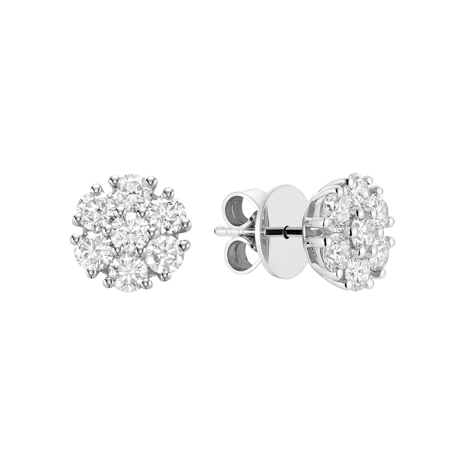 Flower Diamond Stud Earrings - RNB Jewellery