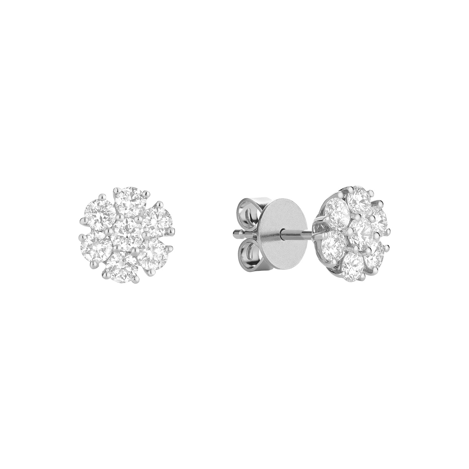 Flower Diamond Stud Earrings - RNB Jewellery