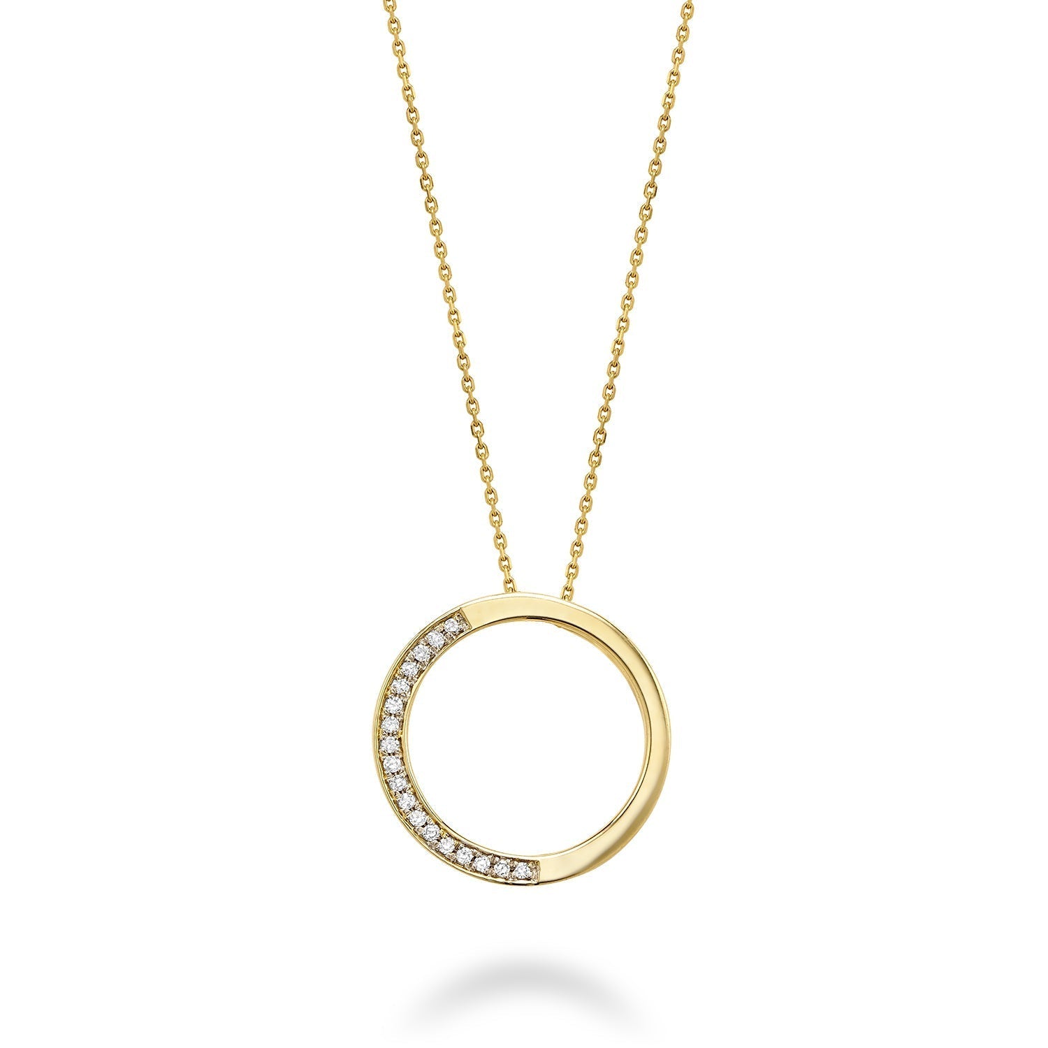 Half Circle Diamond Pendant - RNB Jewellery