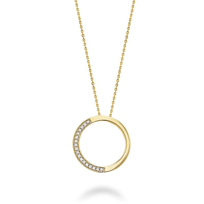 Half Circle Diamond Pendant - RNB Jewellery