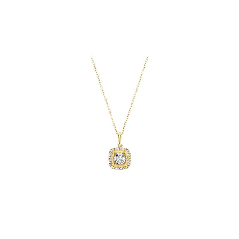 Halo Cushion illusion Diamond Pendant - RNB Jewellery