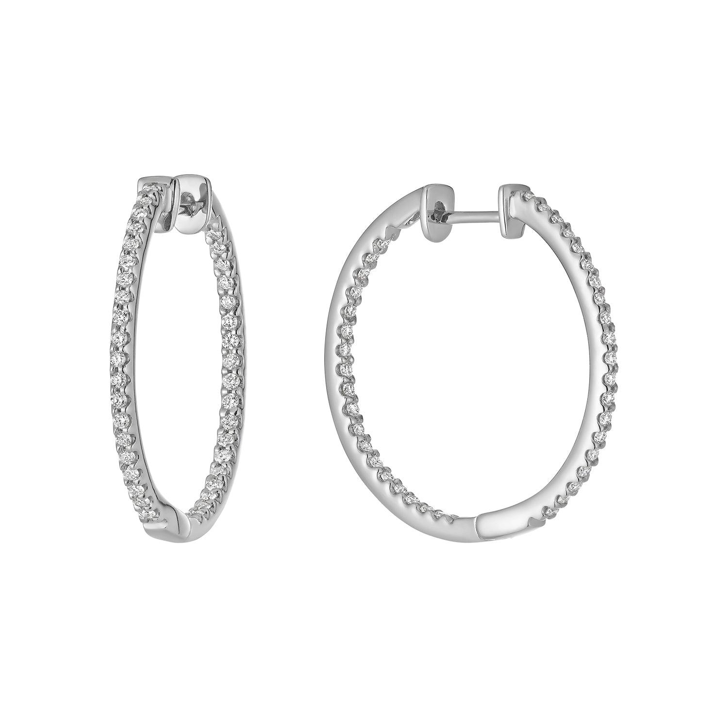 Inside Out Diamond Hoop Earrings - RNB Jewellery