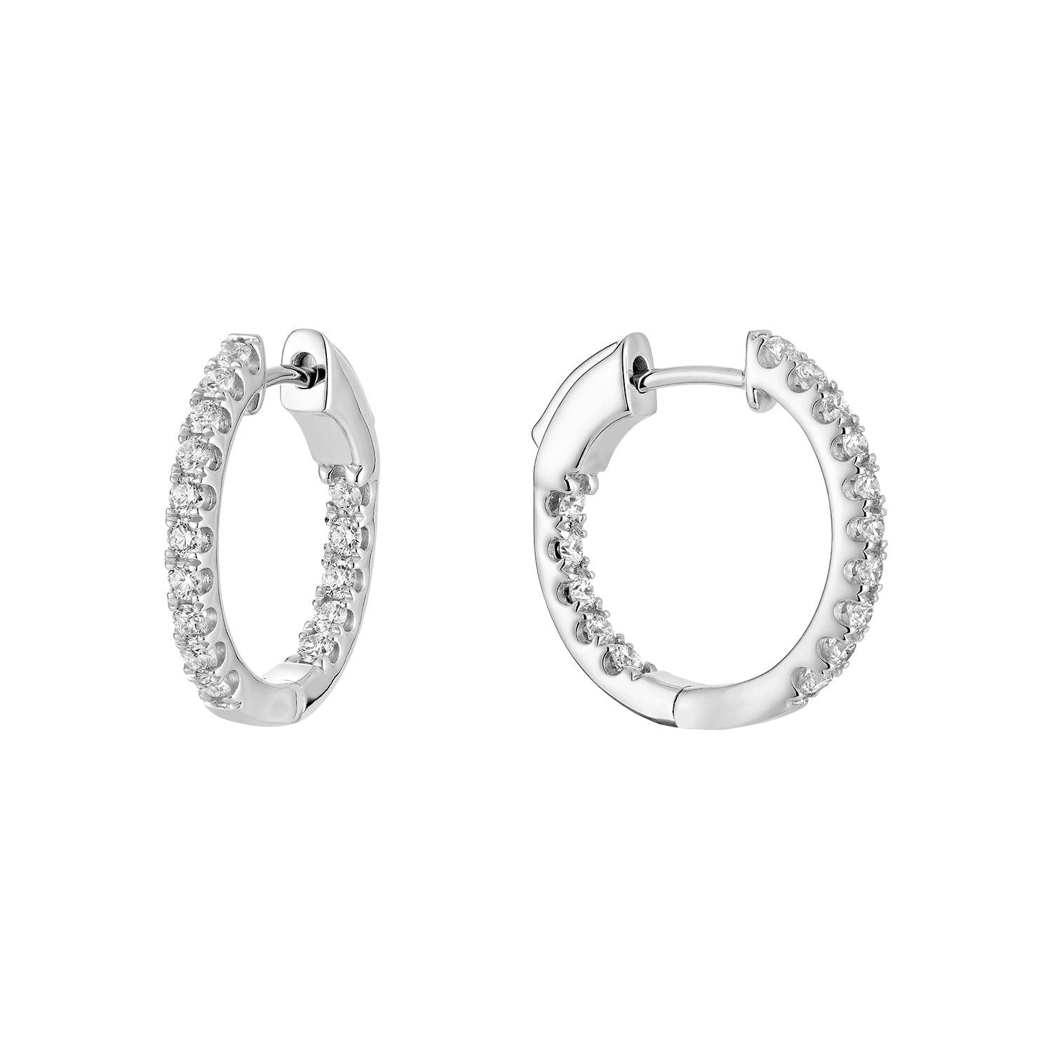 Inside Out Diamond Hoop Earrings - RNB Jewellery