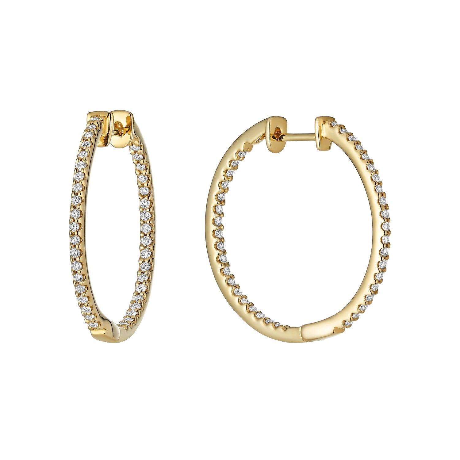 Inside Out Diamond Hoop Earrings - RNB Jewellery