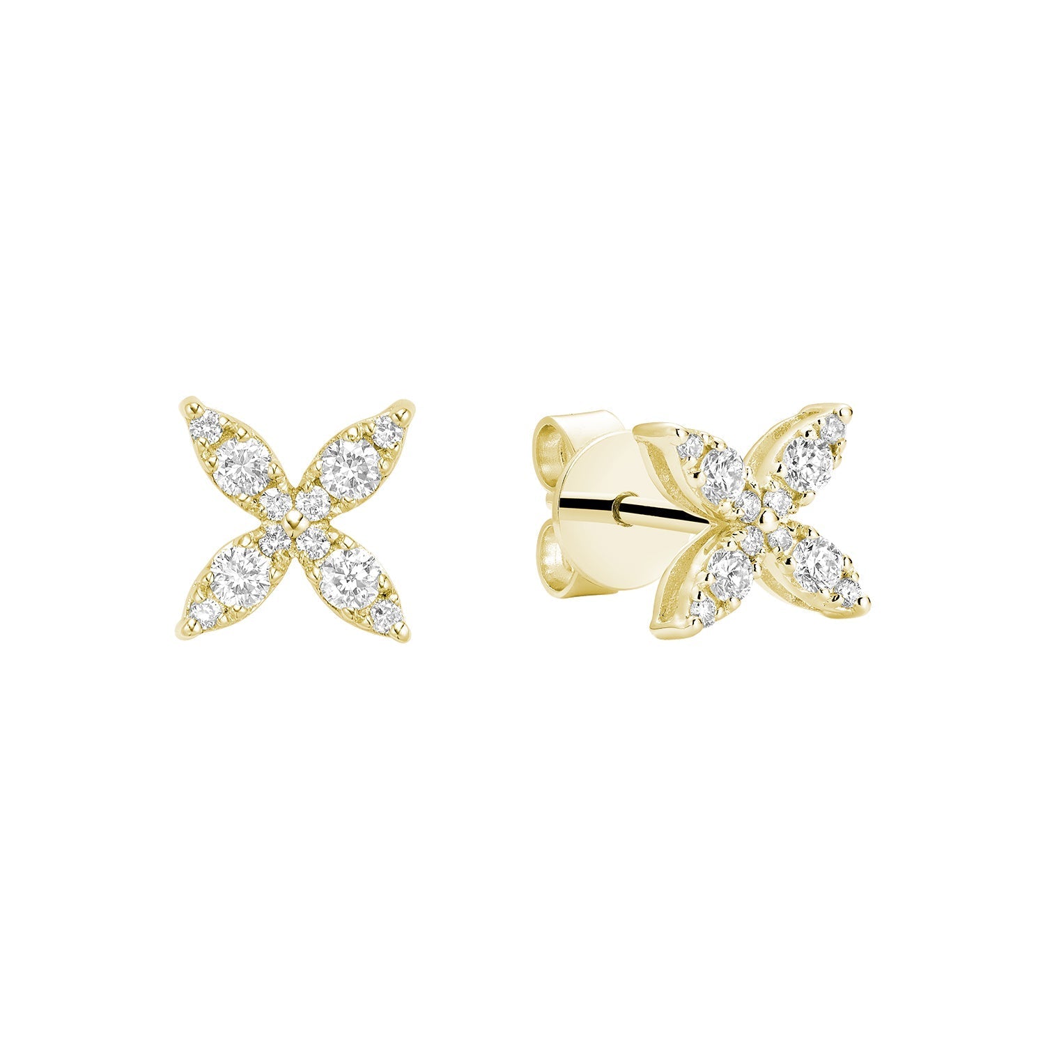 Marquise Flower Diamond Stud Earrings - RNB Jewellery