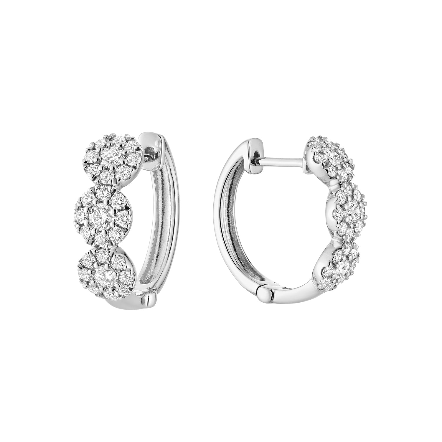 Martini Cup Diamond Halo Huggie Earrings - RNB Jewellery