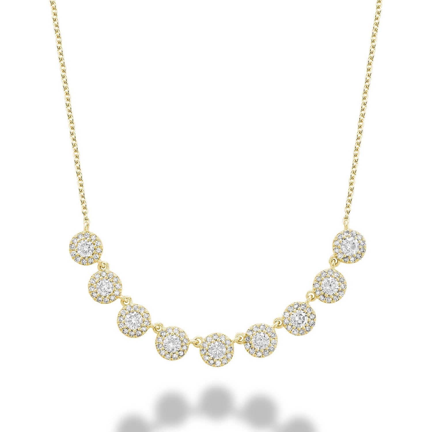 Martini Cup Halo Diamond Necklace - RNB Jewellery