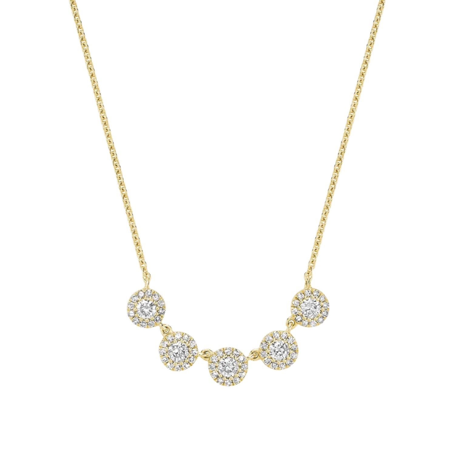 Martini Cup Halo Diamond Necklace - RNB Jewellery