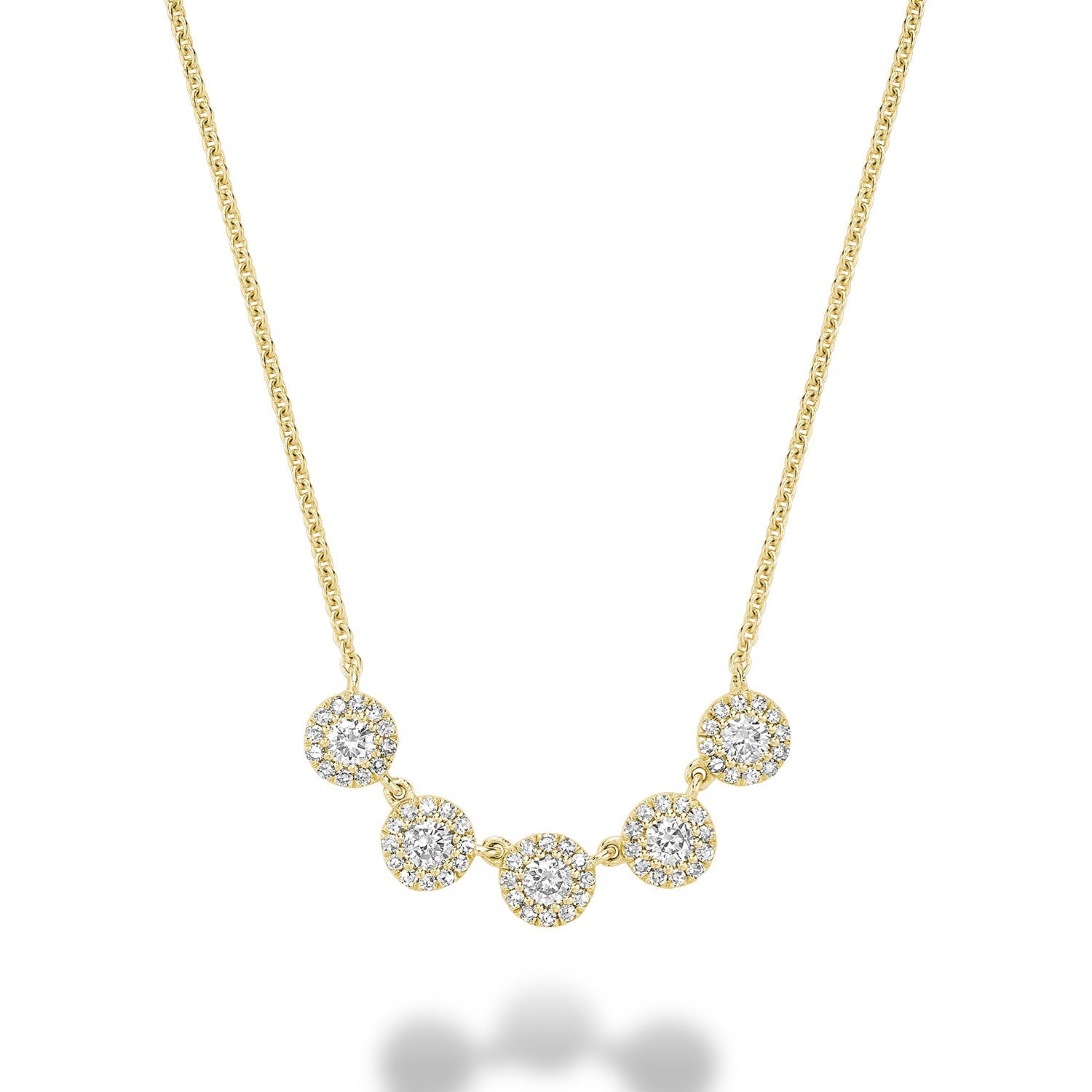 Martini Cup Halo Diamond Necklace - RNB Jewellery