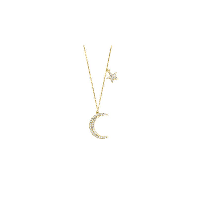 Moon & Star Diamond Necklace - RNB Jewellery