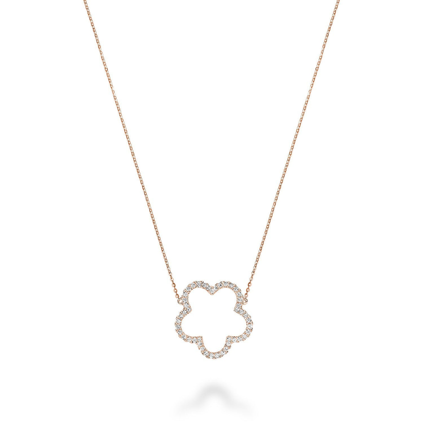Open Hollow Flower Diamond Necklace - RNB Jewellery