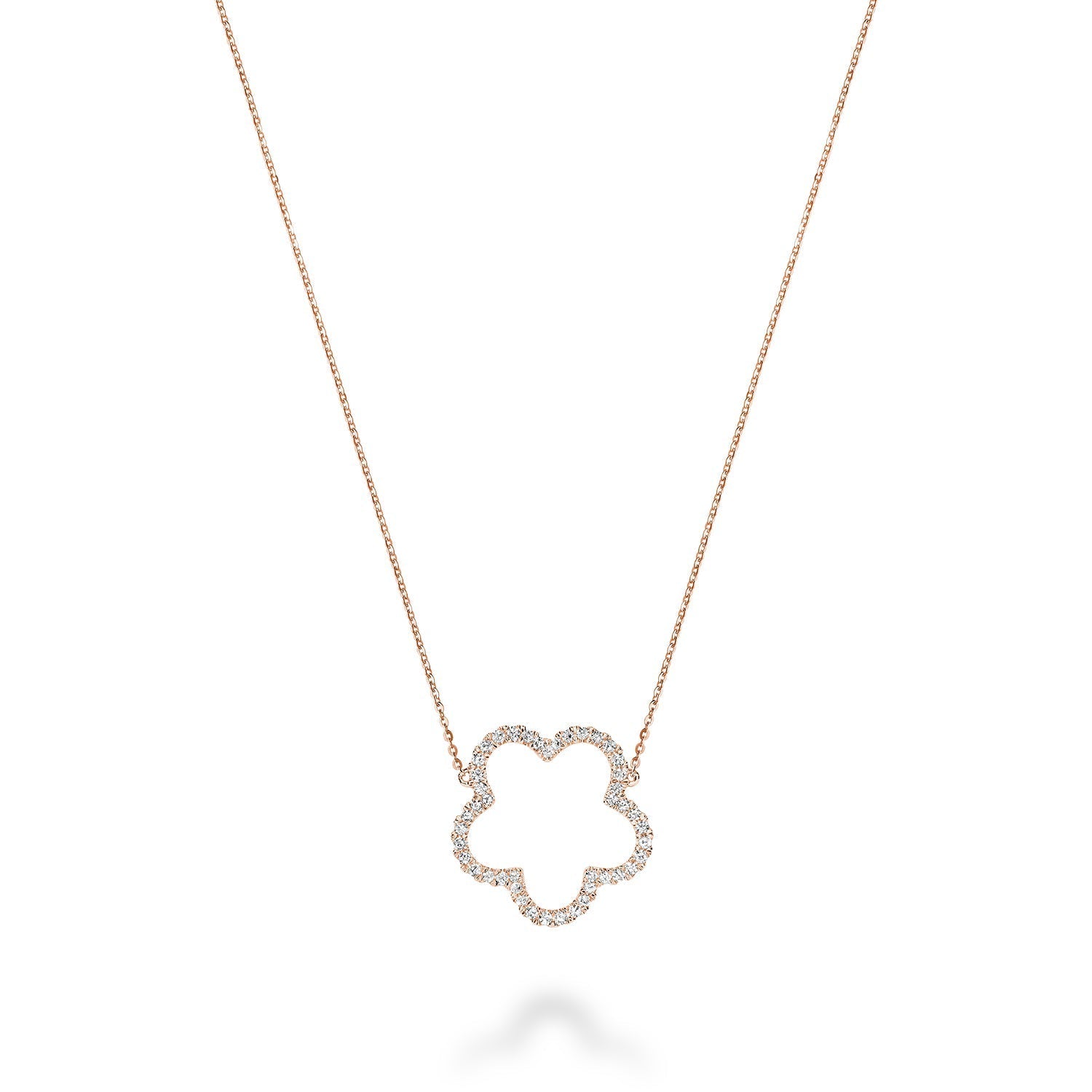 Open Hollow Flower Diamond Necklace - RNB Jewellery