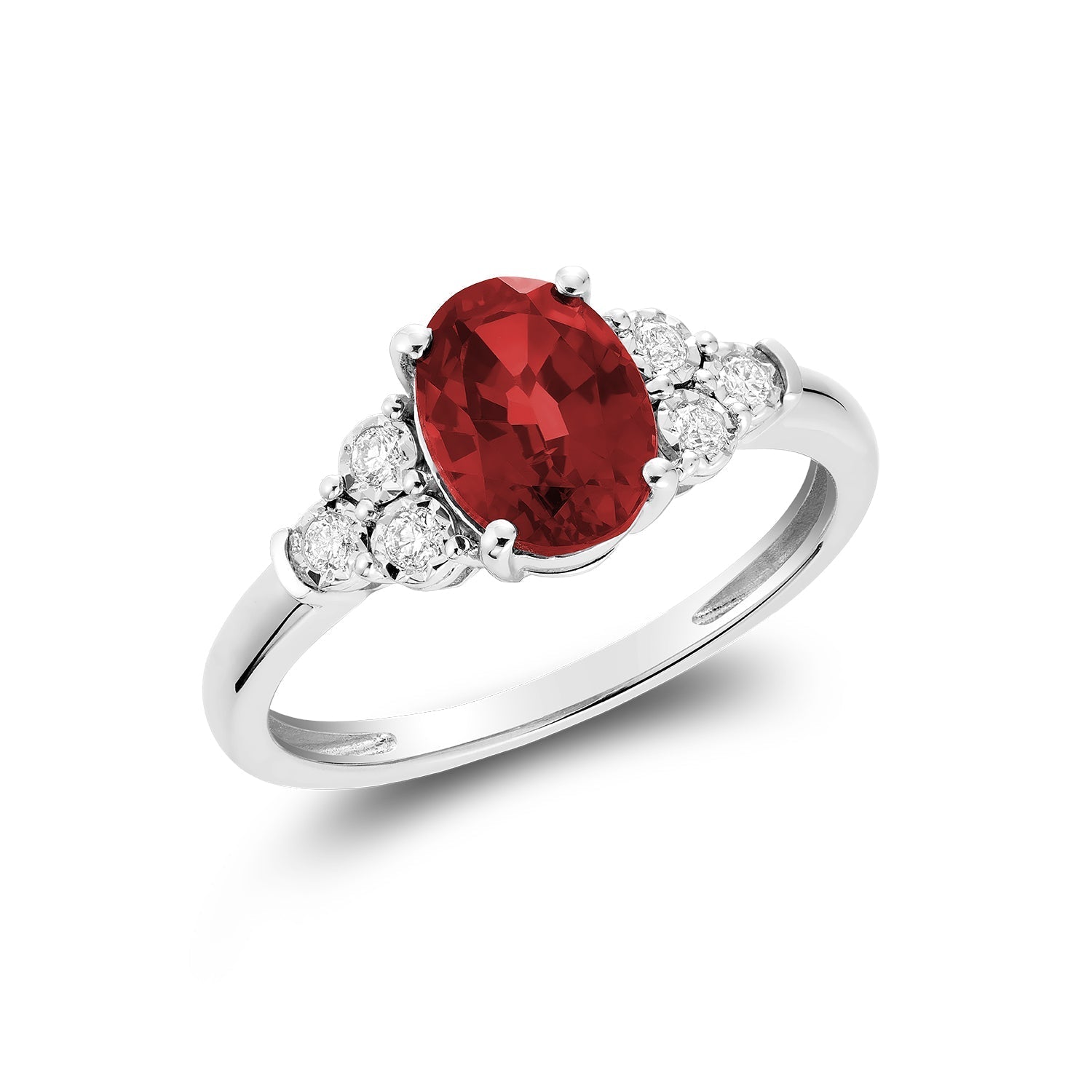 Oval Created Gemstone and Diamond Ring - RNB Jewellery