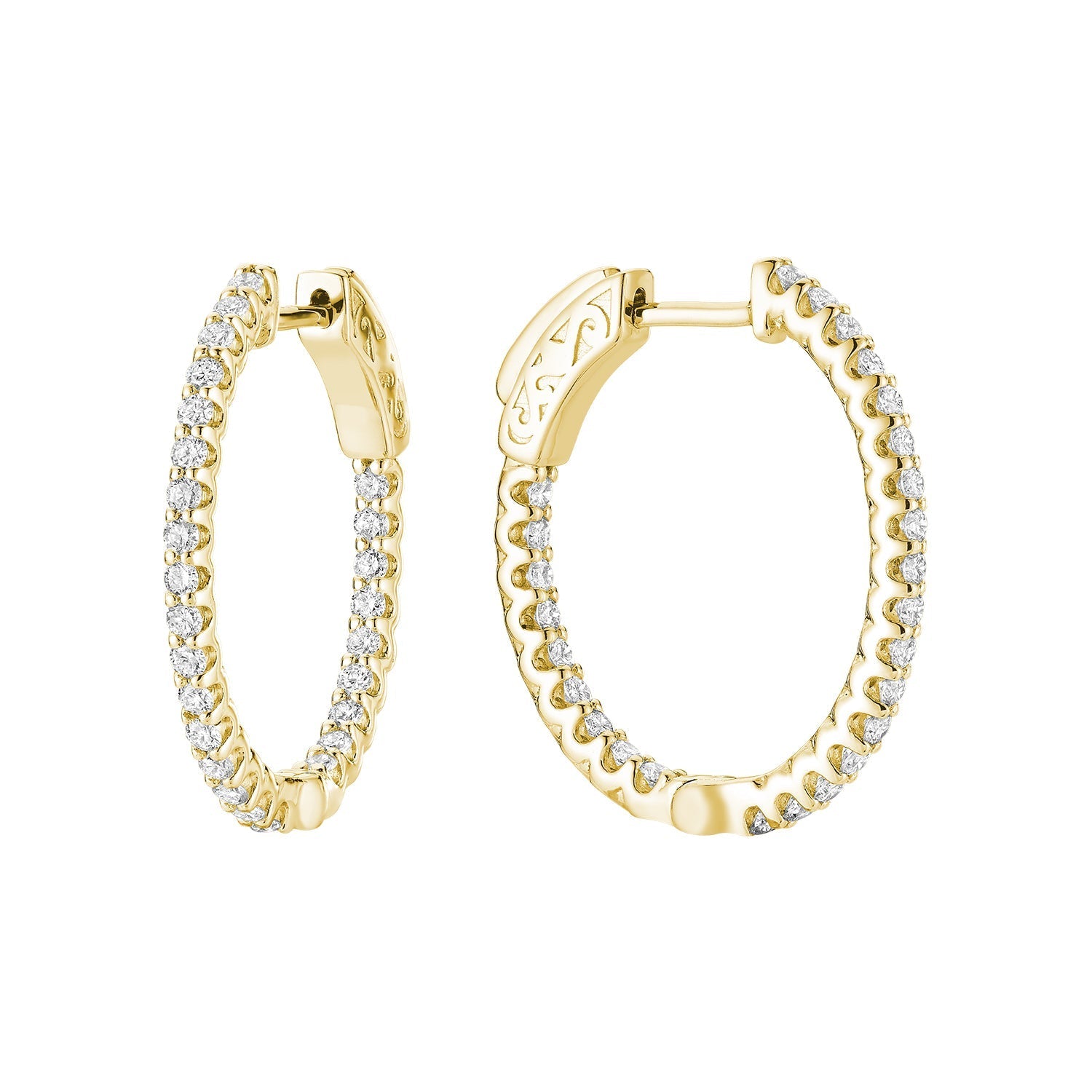 Oval Diamond Hoop Earrings - RNB Jewellery