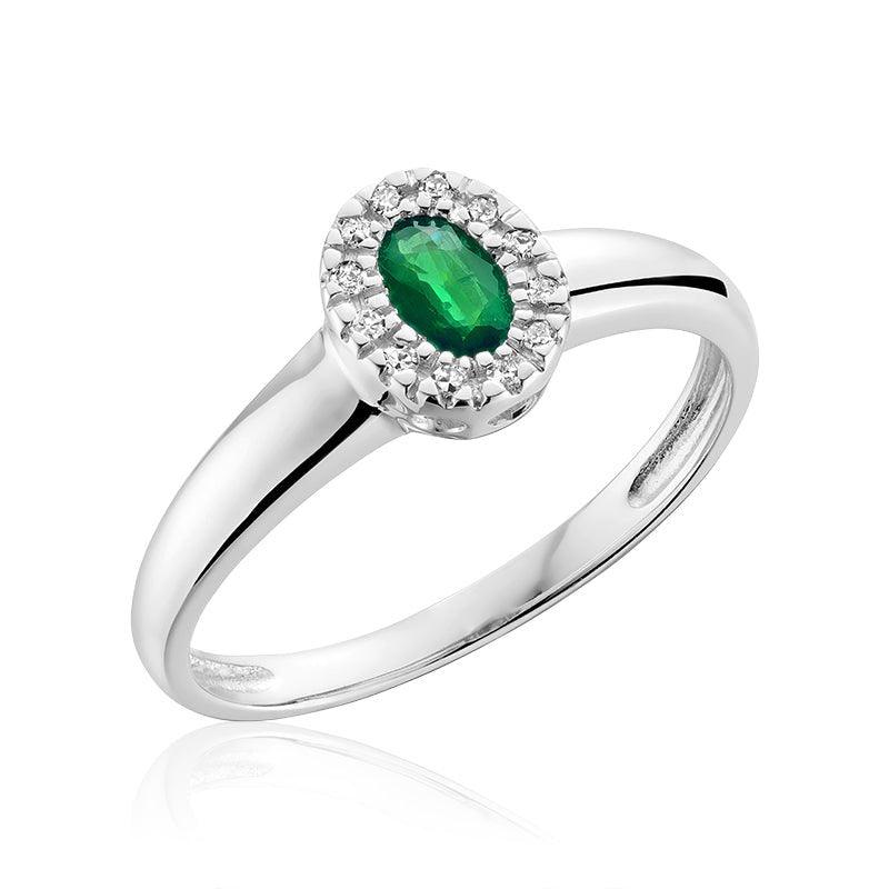 Oval Gemstone & Diamond Halo Ring - RNB Jewellery