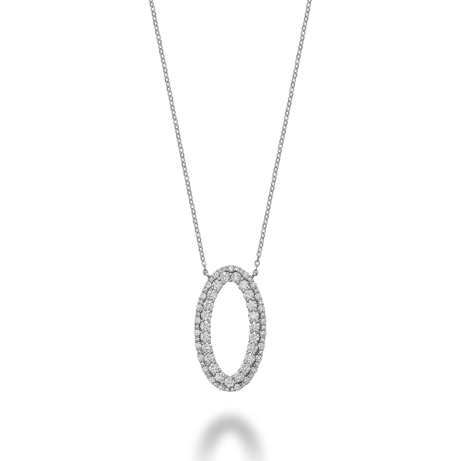 Oval Shape Fashion Diamond Necklace - RNB Jewellery