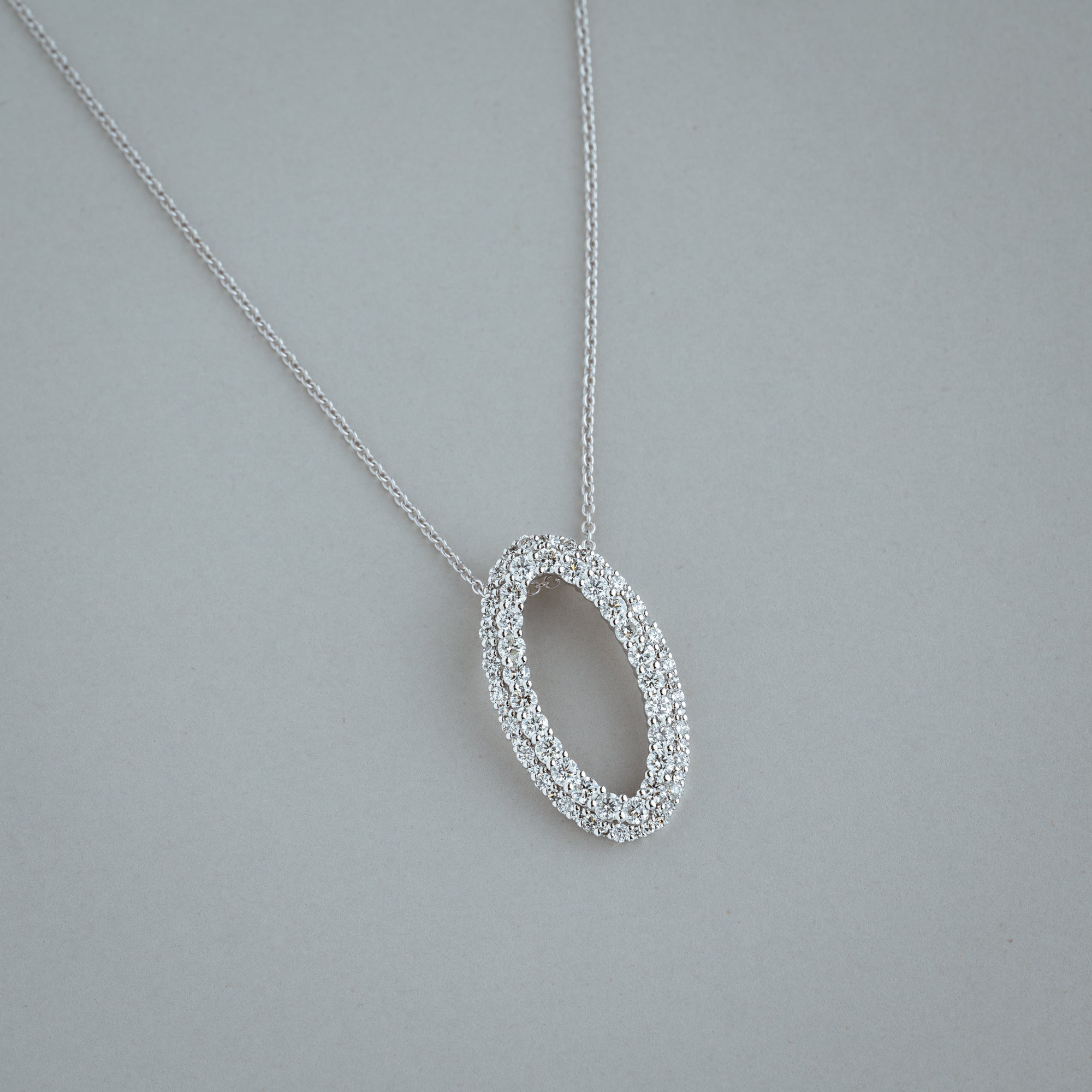 Oval Shape Fashion Diamond Necklace - RNB Jewellery