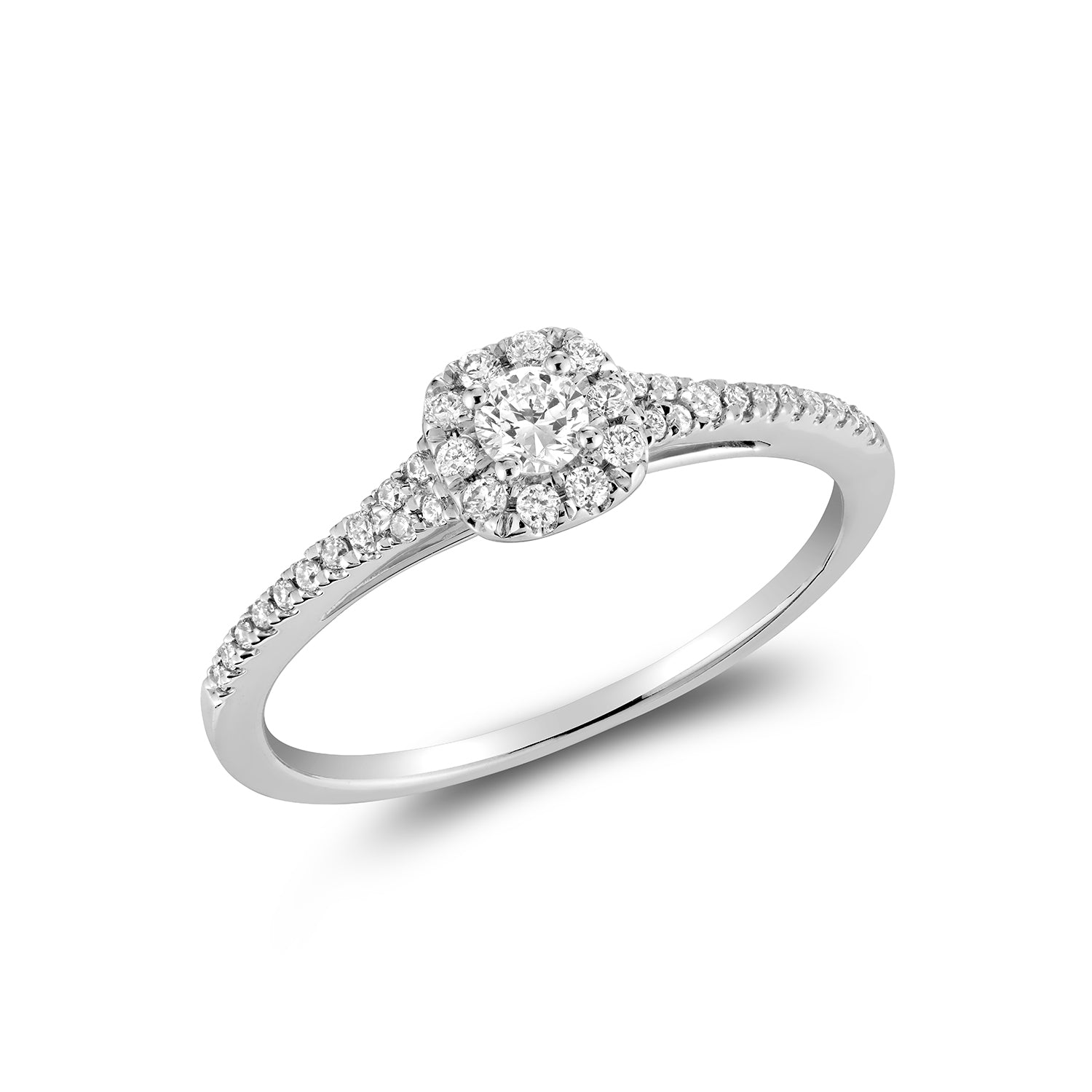 Pave Cushion Halo Diamond Ring - RNB Jewellery