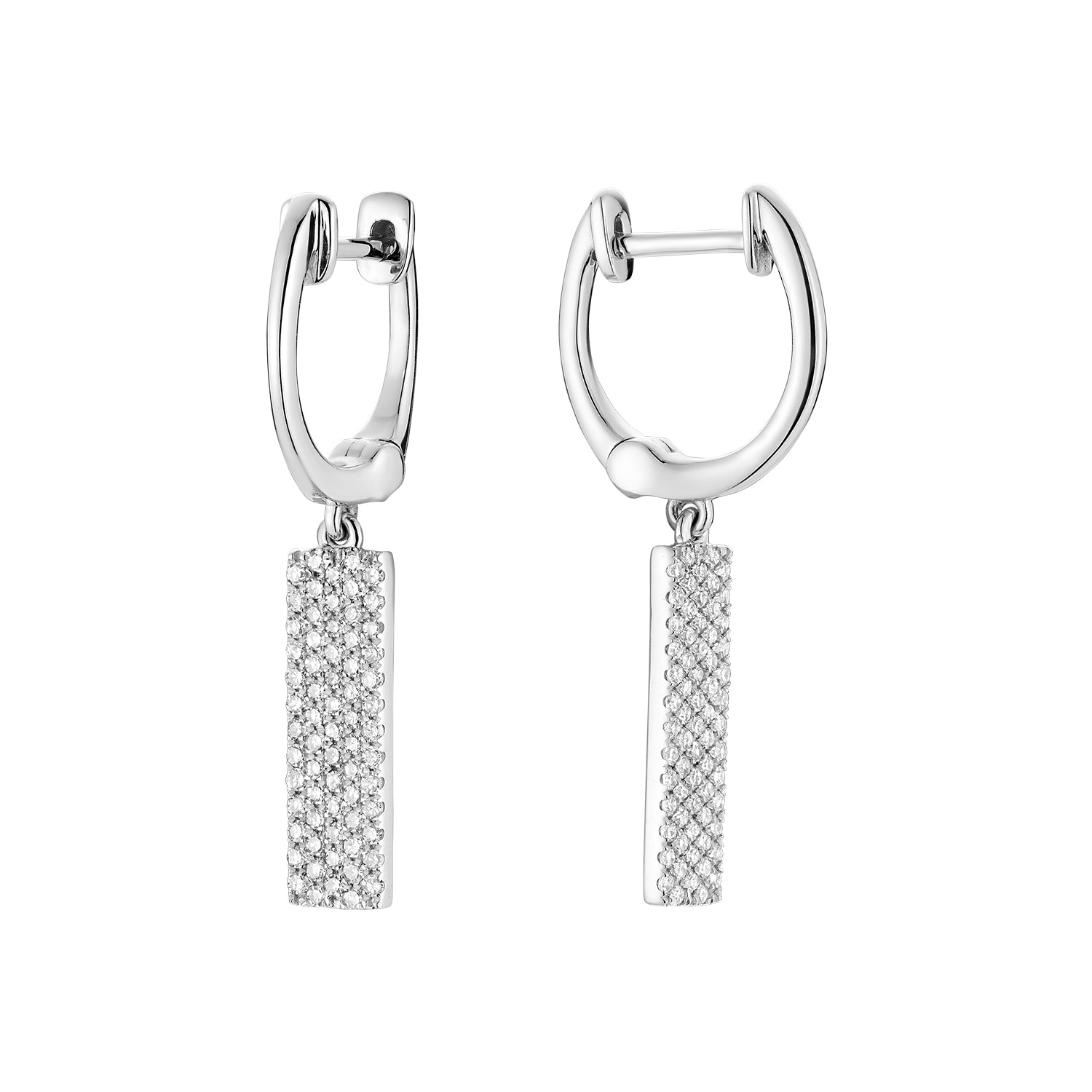 Pave Plate Diamond Dangle Earrings - RNB Jewellery