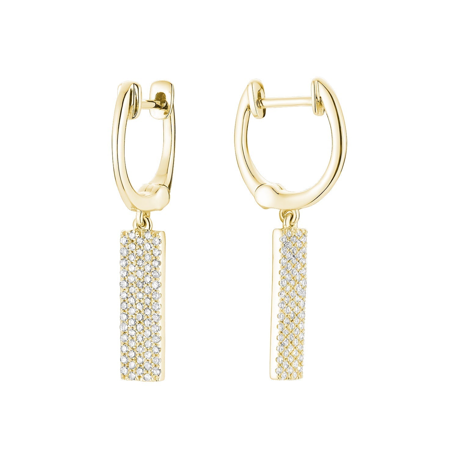 Pave Plate Diamond Dangle Earrings - RNB Jewellery