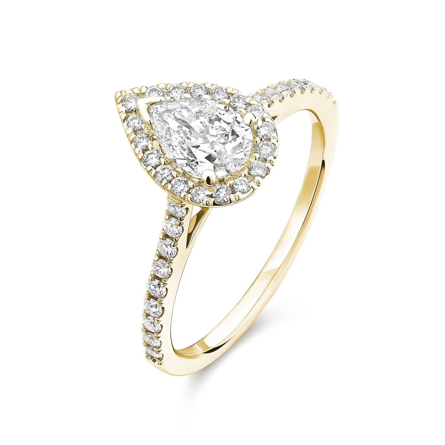 Pear Shape Halo Diamond Engagement Ring - RNB Jewellery