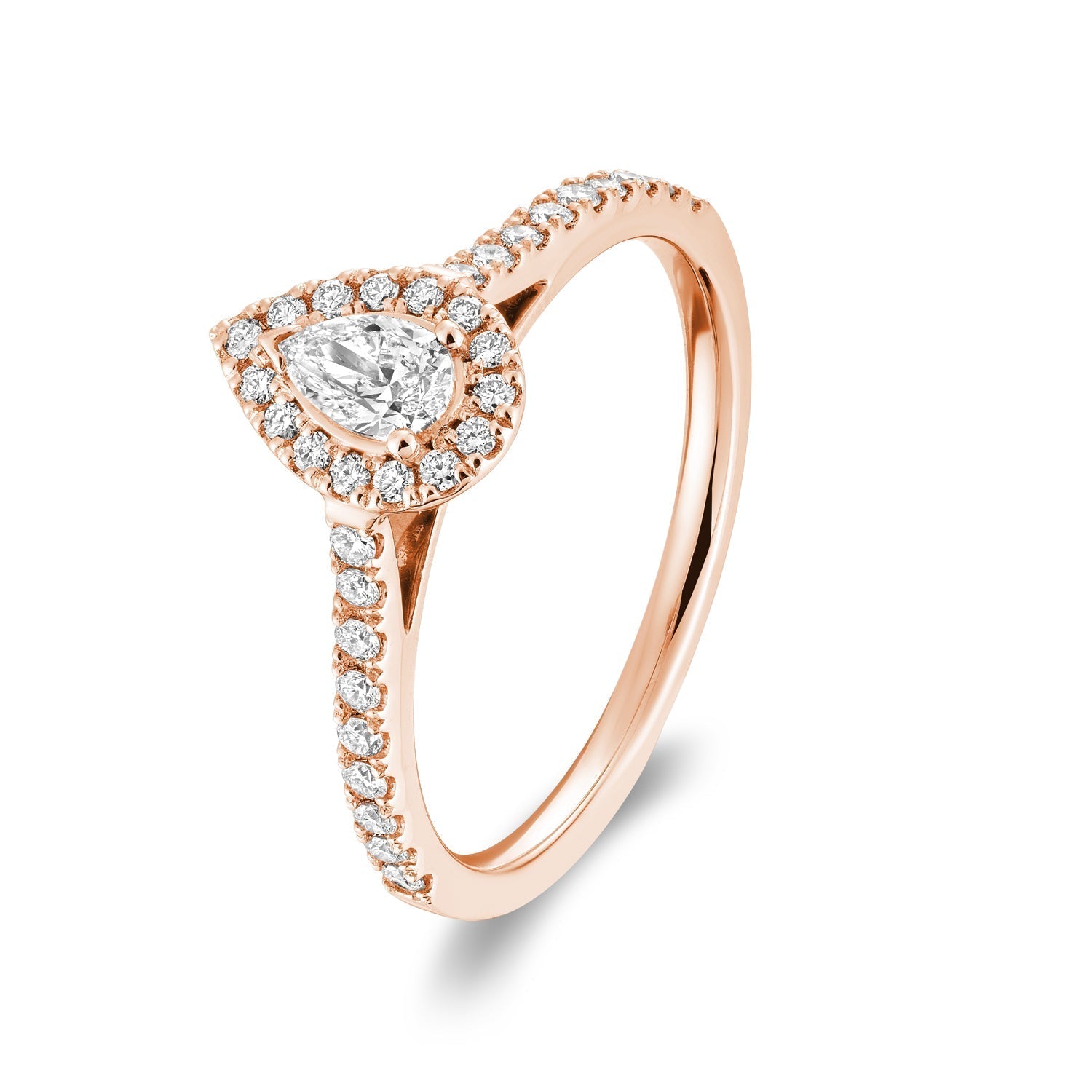 Pear Shape Halo Diamond Engagement Ring - RNB Jewellery