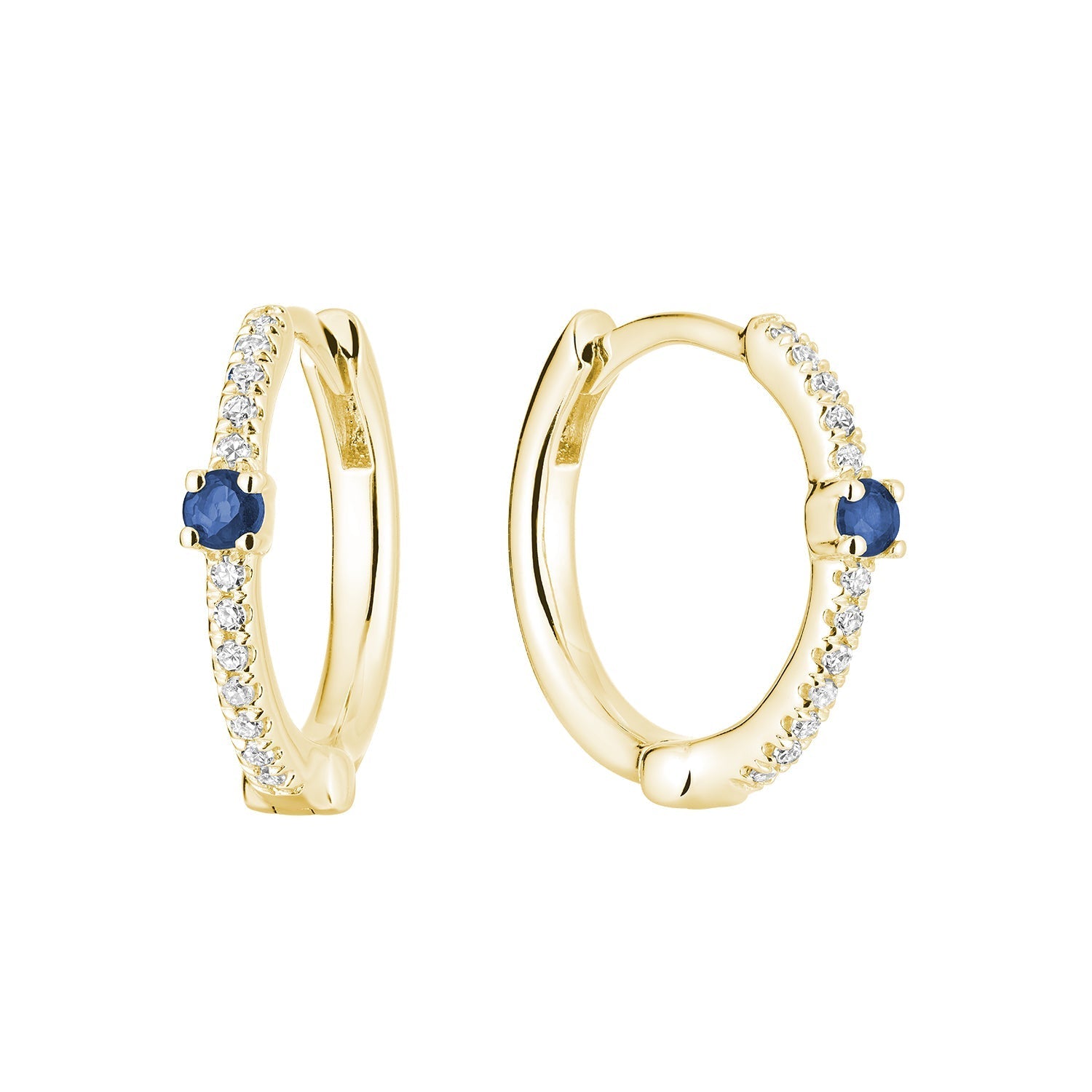 Precious Stone and Diamond Hoop Earrings - RNB Jewellery