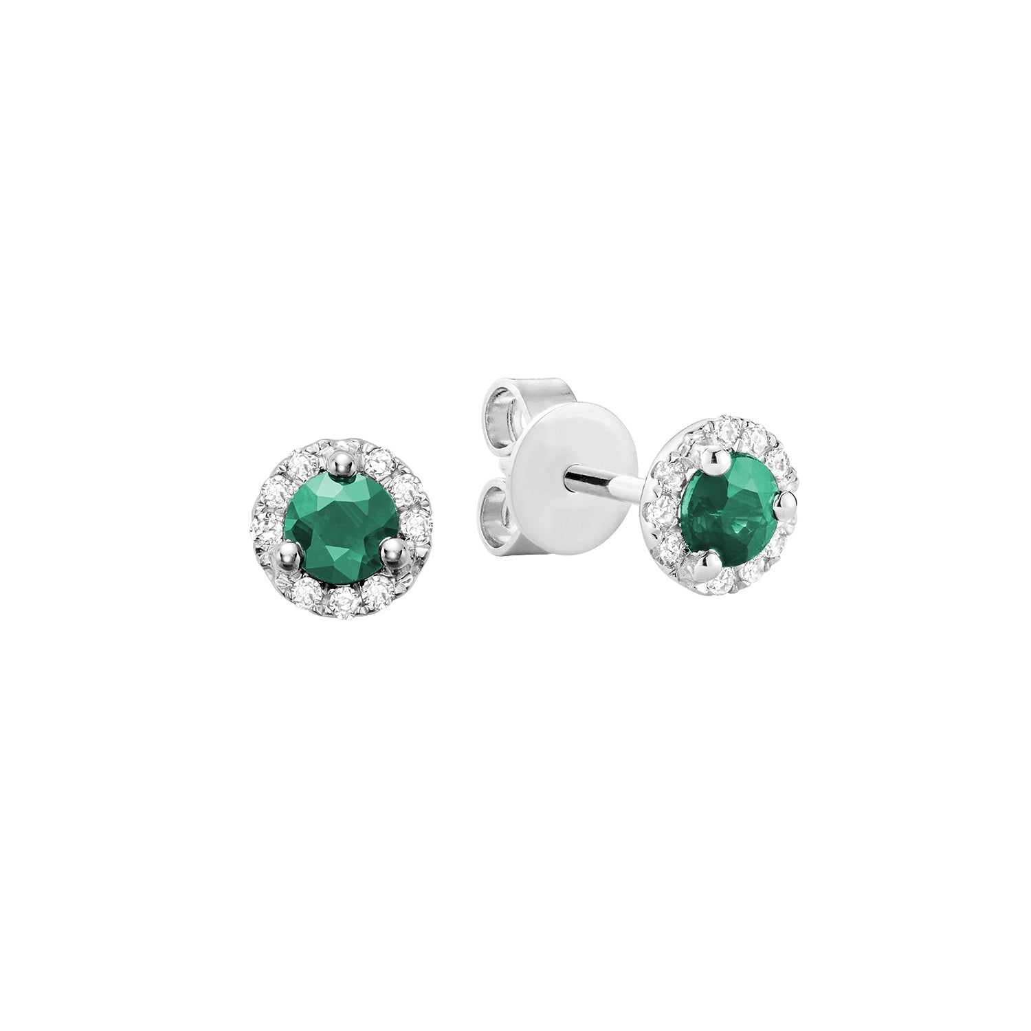 Precious Stone & Diamond Halo Stud Earrings - RNB Jewellery