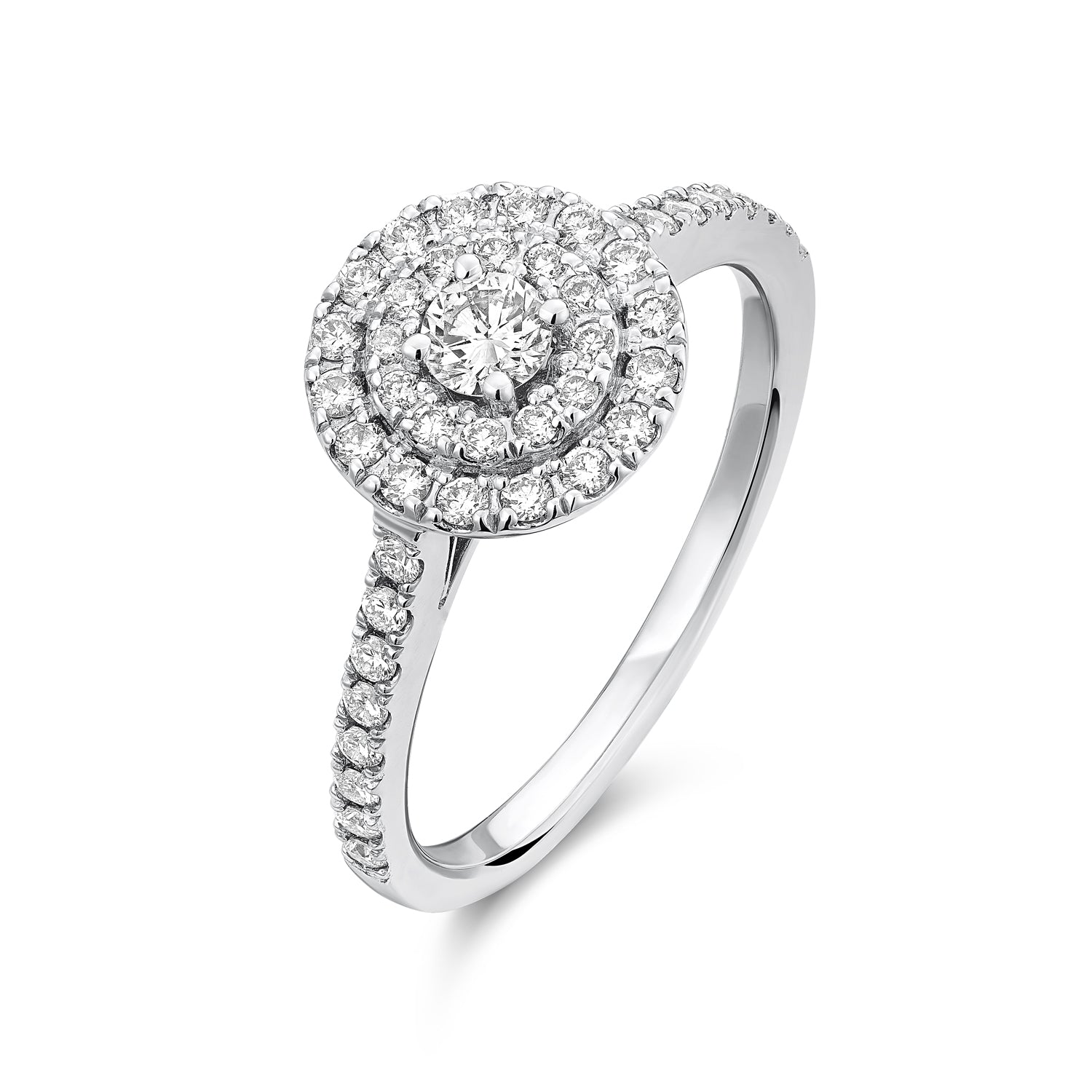 Round Double Halo Diamond Engagement Ring - RNB Jewellery